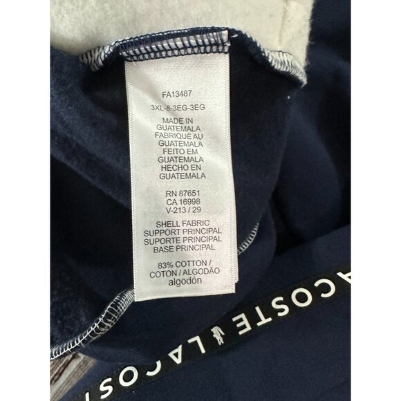 LACOSTE Colorblock Lettered Fleece Zip-Up Hoodie size 3XL 8 NWT $135 white blue - Picture 3 of 6
